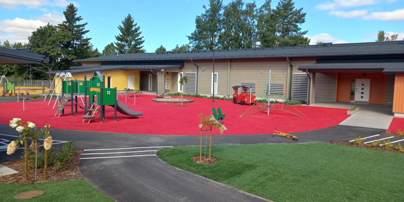 Playground next to a daycare.