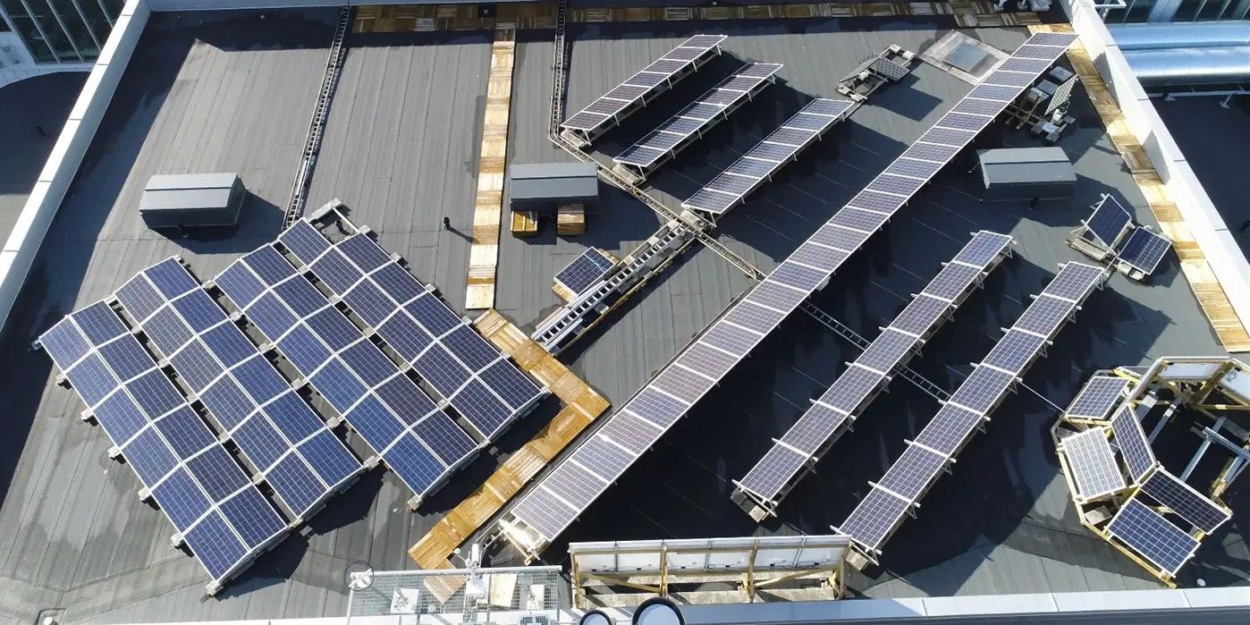 Solar panels pictured above.